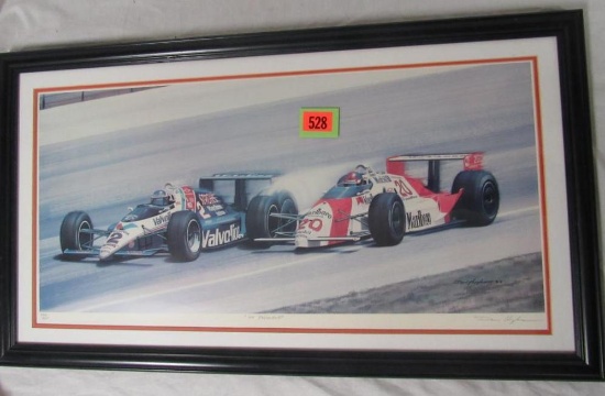 Dan Hughes Signed Artist Print No Prisoners Al Unser vs Fittapaldi