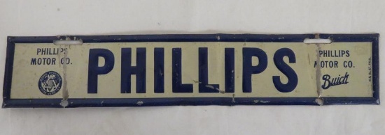 Rare Antique Phillips Dodge Brothers/ Buick Metal License Plate Topper