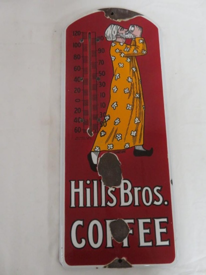 Antique Hill Bros. Coffee Porcelain Advertising Thermometer