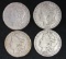 Lot (4) Morgan Silver Dollars 1884, 1888-O, 1900, 1900-O