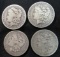 Lot (4) Morgan Silver Dollars 1878, 1881-O, 1882-s, 1888-O