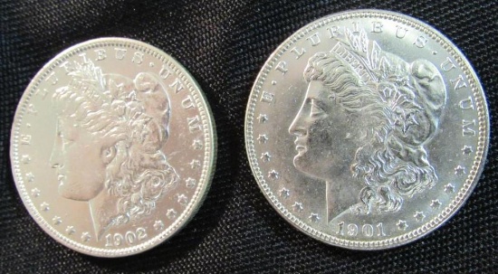 1901-O & 1902-O Morgan Silver Dollars Lot