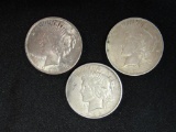 1922-D, 1923, 1924 Peace Silver Dollars