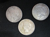 1922, 1922-S, 1923-S Peace Silver Dollars