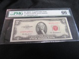 1953A $2 Legal Tender Note Graded PMG-66 Gem Uncirculated
