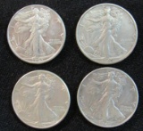1940, 1941, 1943, 1945-D Walking Liberty Half Dollars