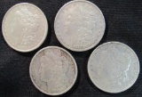 Lot (4) Morgan Silver Dollars 1879, 1883, 1889, 1891