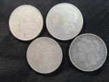 Lot (4) Morgan Silver Dollars 1879, 1884-O, 1887-O, 1901-O