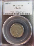 1937-D Buffalo Nickel 3-Legs Legged PCGS F15 Fine