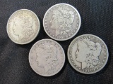 Lot (4) Morgan Silver Dollars 1890-O, 1897-O, 1901-O, 1921