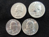 1954, 1956, 1964, 1964-D Washington Silver Quarters
