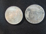 (2) 1925 Peace Silver Dollars