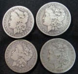 Lot (4) Morgan Silver Dollars 1878, 1881-O, 1882-s, 1888-O