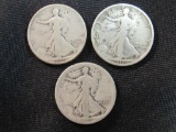 1917-D (Reverse), 1917-S (Reverse), 1917-S (Obverse) Walking Liberty Half Dollars