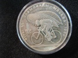 1980 Russia CCCP Olympic Cycling 10 Rubles Silver Crown Proof Coin