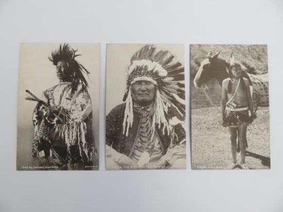 Antique Native American Indian Arcade Exhibit Cards Lot of (3)
