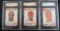 Lot (3) 1968 Topps Game Cards All SGC Graded