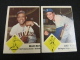 (2) 1963 Fleer Baseball Cards #5 Willie Mays, #42 Sandy Koufax