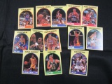 Lot (13) 1989-90 Hoops Yellow Super Stars Star Cards