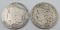 1890 & 1892 O US Morgan Silver Dollars 90% Silver