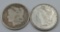 1883 & 1887 O US Morgan Silver Dollars 90% Silver