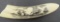 Vintage Signed Au Yuet Shan Whaling Ship Scrimshaw Carved Bone Ivory Tooth