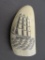 Vintage Whaling Ship Scrimshaw Carved Bone / Ivory Tooth