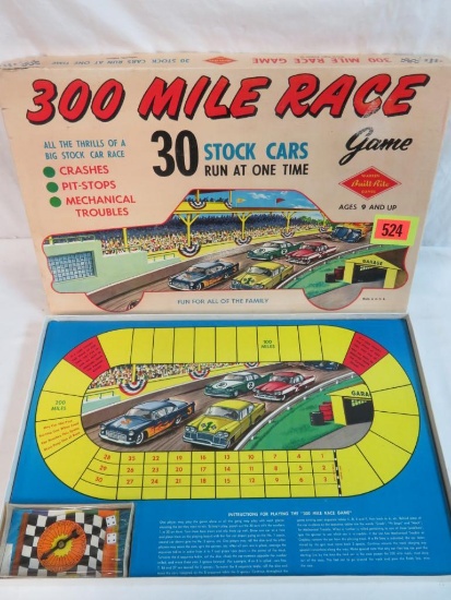 Vintage 1950's/60's Built-Rite 300 Mile Stock Car Race Board Game