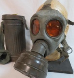 Original WWII German Gas Mask in Metal Can