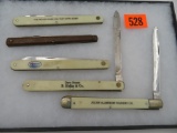 Lot (5) Vintage Melon Tester Knives (all USA) Mostly Advertising