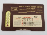 Vintage 1966 United Delco Advertising Calendar & Thermometer