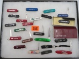 Lot (22) Vintage Victorinox (Switzerland) Pocket Knives. Mostly Advertising