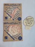 (3) Antique 1952 Baseball Plastic License Plate Toppers Cardinals, Reds, Giants