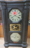 Excellent Antique Seth Thomas 2 Weight Double Dial Calendar Wall Clock