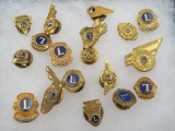Lot (18) Vintage Lions Club Service / Lapel Pins