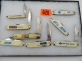 Lot (8) Vintage Advertising Pocket Knives. All USA. Chevy, Ford, Remington