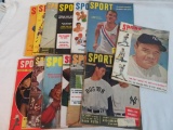 Lot (13) Antique 1940's/50's Sport Magazines incl. Babe Ruth, Willie Mays, DiMaggio+