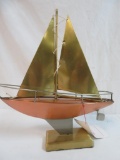Vintage Brass and Copper Sailboat by Ken Crompton (K.C.'s Welding Studio)