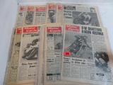 Lot (12) Vintage 1960's Motor Cycle Newspapers