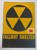 Vintage 1950's/60's Fallout Shelter Metal Sign/ US Dept. of Defense