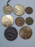 Estate Found Lot of (8) World's Fair Tokens and Medals Inc. Seattle & New York