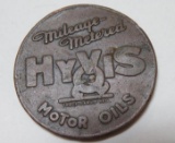Antique 1920's Hyvis Motor Oils Mileage Metered Token