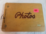 Outstanding Dated 1946 Wooden Photo Album Full of Original Higgins Lake, MI Photos