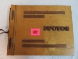Outstanding Dated 1945 Wooden Photo Album Full of Original Higgins Lake, MI Photos