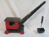 Extremely Early UnMarked Pressed Steel Steam Shovel Toy