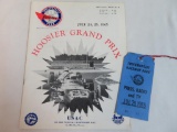 Vintage 1965 Hoosier Grand Prix Race Program and Press Pass