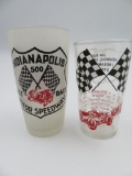 (2) Antique 1940's/50's Indianapolis 500 Souvenir Drinking Glasses
