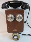 Antique ATEA Belgian Oak Box Phone