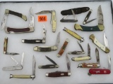 Huge Lot (20) Assorted Vintage Folding Knives. Old Timer, Parker Bros