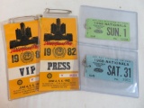 Vintage NHRA Nationals & Detroit Grand Prix Pit / Press Passes